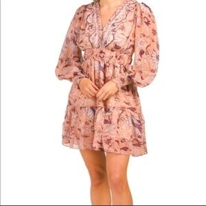 NWT O.P.T Smock Floral Peasant Dress